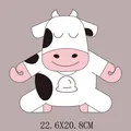Cute cartoon cow heat transfer sticker for DIY clothing and bag decor 22.6x20.8cm - 22.6X20.8CM