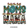 Western style Moms promoted to Nana heat transfer vinyl decal for T-shirts, 23x20cm size - Best Moms Promoted to Nana Pattern (DF0434)