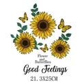 Sunflower and butterfly iron-on heat transfer sticker for clothes 21.3x25cm size - 21.3x25.0cm