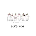 Patch thermocollant mignon chat licorne marguerite pour vêtements DIY, 8.5x3.8cm - 8.5x3.8cm