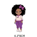 Mignon écusson thermocollant petite fille pour décoration de vêtements 4,3x8cm - AT1074