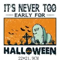 Griezelige Halloween grafsteen en vleermuizen strijkapplicatie voor doe-het-zelf kledingstukken - Grafsteen Kruis Zombie Hand Stijl (DH0672)