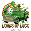 St. Patrick's Day green truck heat transfer decal, Loads of Luck design, 22x21.5cm - Loads of Luck Truck Pattern (DF0129)