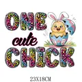Colorful Easter heat transfer sticker featuring a cute chick and 23x18cm size - Cute Chick (DF021) / 23x18cm/Pack
