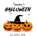 Halloween pompoen ontwerp met heksenhoed strijkapplicatie voor DIY kledingstukken - Jack-O'-Lantern Heksenhoed Stijl (DH0691)