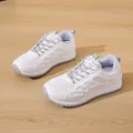 Stylish women's white chunky platform sneakers featuring breathable mesh and comfortable design - 36 / Gray