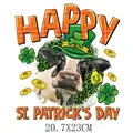 St. Patrick's Day cow with hat and shamrock heat transfer decal for DIY clothing 20.7x23cm - Happy St. Patrick's Day Cow (DH0687)