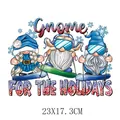 Festive Christmas gnome snowboarding heat transfer sticker decal, size 23x17.3cm - Skiing Gnome (DH1985) / 23x17.3cm