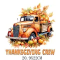 Thanksgiving vintage truck with pumpkins heat transfer iron-on decal sticker 21x22cm - 20.9x22cm / Thanksgiving Truck (DS0762)