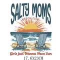 Retro Salty Moms Beach Club heat transfer print for summer clothing DIY projects 17.6x23cm - DS1466-Beach Club Style / 17.6x23cm Piece