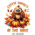 Thanksgiving owl turkey and pumpkins heat transfer vinyl decal for shirts 19.2x22cm - 19.2x22cm / Cartoon Turkey (DS1092)