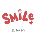 Red SMILE iron-on heat transfer sticker for clothing with heart and smiley face 20.5x9.9cm - Smile Face (AT1340) / 20.5*9.9CM / Pink
