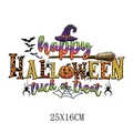 Kleurrijke Happy Halloween strijkapplicatie voor kleding transfer 25x16cm - Happy Halloween Graffiti Stijl (DH1927)