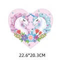 Cute heart unicorn heat transfer sticker for DIY clothing decoration, 22.6x20.3cm - Heart Unicorn Style (DH0357)