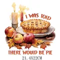 Thanksgiving pie and apple illustration heat transfer sticker for DIY clothing decoration - 21.4x22cm / Apple Pie Candle (DS0766)