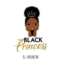 Écusson thermocollant petite princesse noire pour vêtements, transfert à chaud, 5,9x8cm - AT1335