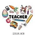 Autocollant de transfert thermique thème Pâques et Enseignant avec lapin mignon - Éléments de Pâques pour Enseignant (DF031)
