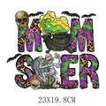 Halloween MOMSTER luipaardprint warmteoverdracht voor kleding DIY crafts 23x19.8cm - MOMSTER Alfabet Combinatie Stijl (DH2028)