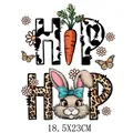 Patch thermocollant HIP HOP lapin et carotte de Pâques pour vêtements DIY 18,5x23cm - Imprimés Tendances Carotte & Lapin (DF032)