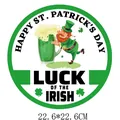 St. Patrick's Day heat transfer patch with leprechaun and green beer mug graphic - Gnome Large Beer Mug Circular Print (DH1203)
