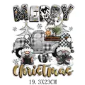 Merry Christmas gnome truck heat transfer vinyl patch for clothes diy 19.3x23cm - Artistic Merry Christmas Gnomes Style(DH2274)