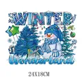 Festive Winter Wonderland snowman design Christmas heat transfer patch for DIY apparel decoration - Winter Wonderland Snowman Gifts Style(DH2275)