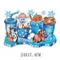 Christmas winter theme cartoon DTF heat transfer sticker for clothing, size 24x17.4cm - Cartoon Polar Bear Penguin Winter Style(DH2276)