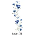 Detailansicht eines künstlerischen blauen Kornblumen-Aquarell-Bügelbildes, 8x24 cm - 8*24cm