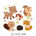 Autocollants de transfert thermique mignons animaux de la forêt pour vêtements d'enfants - AT0384