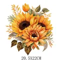 Grand autocollant de transfert thermique bouquet de tournesols pour vêtements, 20,5x22 cm - Bouquet de Tournesols (DS1095)