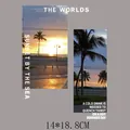 Sunset beach and palm tree photography heat transfer iron-on patch sticker, 14x18.8cm - Beach Sunset Style (DH0998)