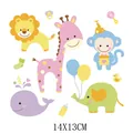 Autocollants de transfert thermique animaux mignons pour vêtements enfants DIY 14x13cm - AT0385