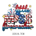 Independence Day Hitzetransfer-Aufkleber mit Little Miss Firecracker und Flaggen-Motiven - Firecracker Kunst-Text (DS0374)