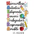 Spanish MAESTRA acrostic teacher's day DTF heat transfer sticker for clothing DIY - Spanish Maestra Acrostic (DS1930) / 17.8x24cm