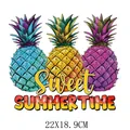 Colorful pineapple Sweet Summer Time iron on heat transfer sticker for DIY clothing 22x18.9cm - Pineapple Summer (DS1212) / 22x18.9cm