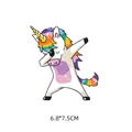 Cute rainbow dabbing unicorn heat transfer patch for children clothing DIY 6.8x7.5cm - Dab Unicorn Style (AT065)