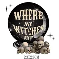 Patch thermocollant Halloween 23x23cm avec boule de cristal et crâne pour décoration de vêtements - Style Boule de Cristal (DH1641) / 23x23cm