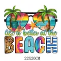 Tropical beach sunglasses heat transfer sticker for DIY clothing decoration 22x20cm - Beach Sunglasses (DS01205) / 22x20cm