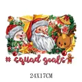 Kerst warmteoverdracht sticker met Kerstman en vrienden, afmeting 24x17cm - 24x17cm