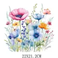 Watercolor wildflower heat transfer patch for clothing DIY decoration 22x21.2cm - Watercolor Wildflower Pattern (DF1456)
