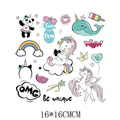 Cute cartoon unicorn and panda heat transfer patches for DIY children's clothing - Cartoon Multi-Pattern Mix (AT0308) / 16x16cm / AT0308