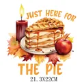 Autocollant transfert thermique tarte aux pommes Thanksgiving pour vêtements, 21x22cm - Combo Tarte Aux Pommes (DS0763)