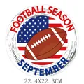Adhesivo de transferencia térmica fútbol americano con bandera de EE. UU., 22 cm - Fútbol Septiembre (DH1571)