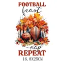 Patch transfert thermique DTF football basket feuilles d'automne 16,8x25cm - Balle Feuille d'Érable (DS0765)
