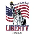 Independence Day white ink heat transfer sticker with Statue of Liberty design 18x23cm - Statue of Liberty Style (DS0539) / 18x23cm