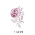 Transfert thermique élégant rose et papillon pour décor de vêtements, taille 5.5x8cm. - 5.5x8cm