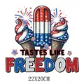 Patriotisches Independence Day Bügelbild mit Eis und Tastes Like Freedom Schriftzug - Tastes Like Freedom Eis (DS0382)