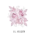 Patch thermocollant bouquet de roses roses pour vêtements et sacs, 11,4x12cm - 11.4x12cm