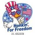 Honkin' For Freedom patriotic duck heat transfer decal for Independence Day clothing - Freedom Duck Style (DS0542)