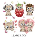 Lot d'autocollants transfert thermique chat mignon pour vêtements d'enfants DIY - AT0383